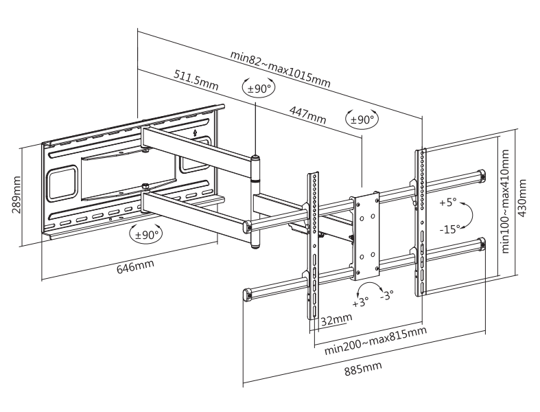 Wolff Mount TVB-79 tv wall mount – product view
