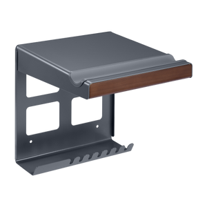 On-Wall Bike Storage Rack with Open Shelf & Hooks Black | TVB-140