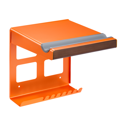 On-Wall Bike Storage Rack with Open Shelf & Hooks Orange | TVB-141