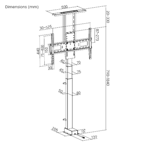 Wolff Mount TVB-120 motorised tv lift – product view
