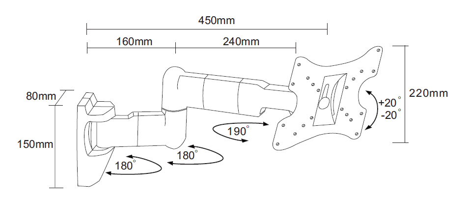 Wolff Mount TVB-91 tv wall mount – product view