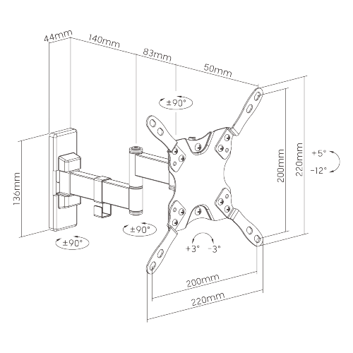 Wolff Mount TVB-102 tv wall mount – product view
