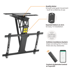 Large Smart Swivelling Flip Down TV Ceiling Mount for Wood Ceiling Joints | TVB-107