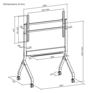 Electric Mobile TV Stand up to 90 inch – Floor Stand | TVB-136