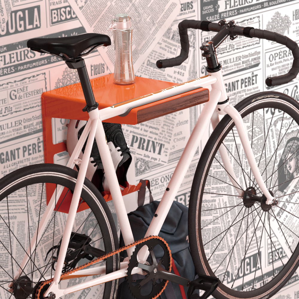 Wolff Mount TVB-140 bike wall rack – installation example