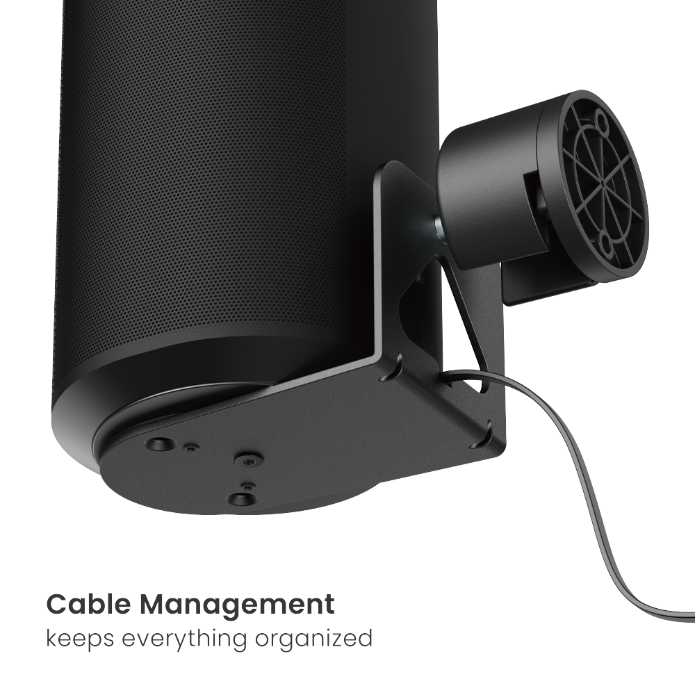Wolff Mount TVB-131 speaker wall mount – cable management detail