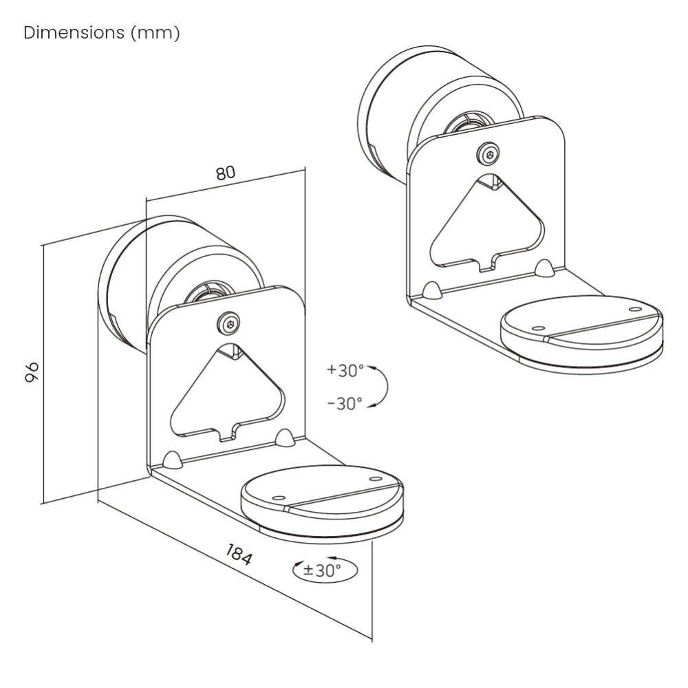 Wolff Mount TVB-131 speaker wall mount – product view