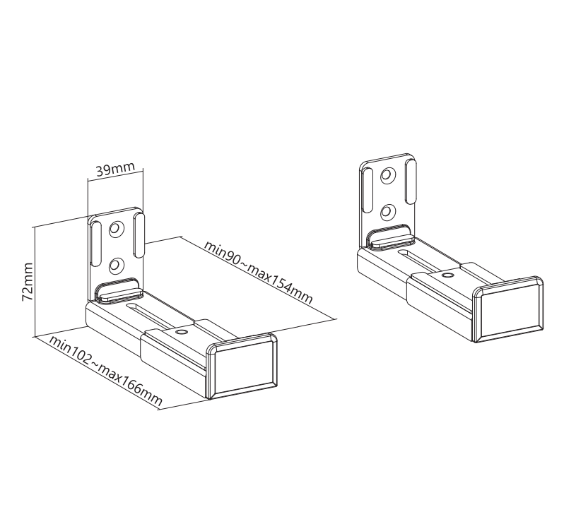 Wolff Mount TVB-84 soundbar bracket – product view