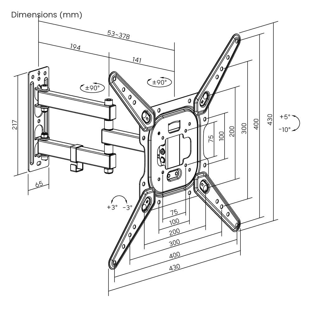 Wolff Mount TVB-63 tv wall mount – product view